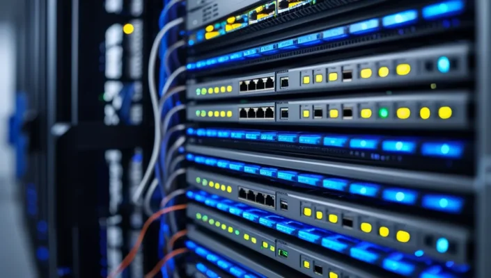 Mantenimiento de redes informáticas: rack con cableado estructurado y switches